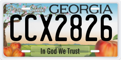 GA license plate CCX2826