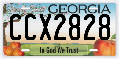 GA license plate CCX2828