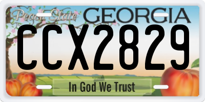 GA license plate CCX2829