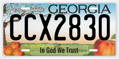GA license plate CCX2830