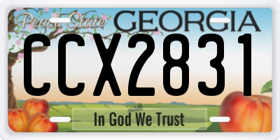 GA license plate CCX2831