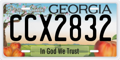 GA license plate CCX2832