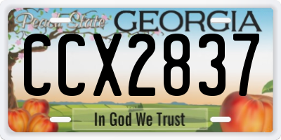 GA license plate CCX2837
