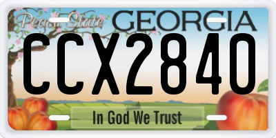 GA license plate CCX2840