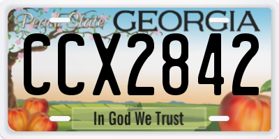 GA license plate CCX2842