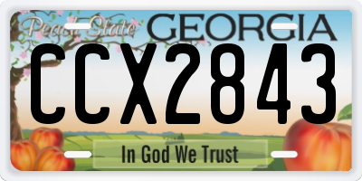 GA license plate CCX2843