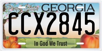GA license plate CCX2845