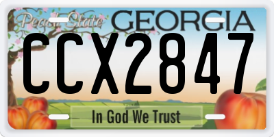 GA license plate CCX2847
