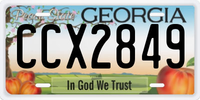 GA license plate CCX2849