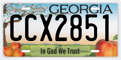 GA license plate CCX2851