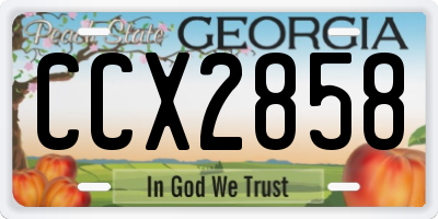GA license plate CCX2858