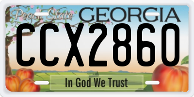 GA license plate CCX2860