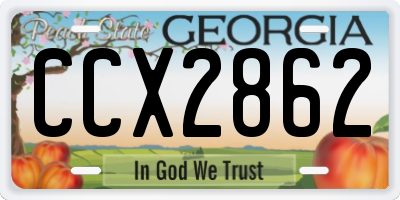 GA license plate CCX2862