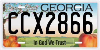 GA license plate CCX2866