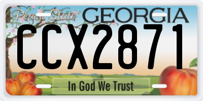 GA license plate CCX2871