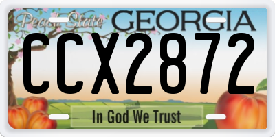 GA license plate CCX2872