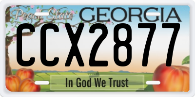 GA license plate CCX2877