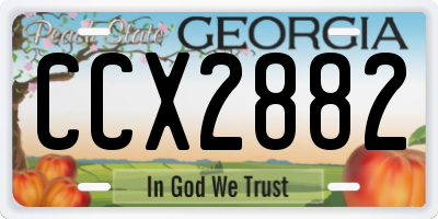 GA license plate CCX2882