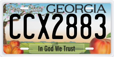GA license plate CCX2883