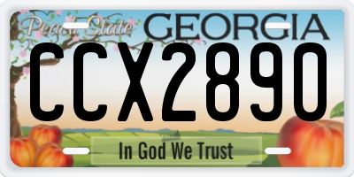 GA license plate CCX2890