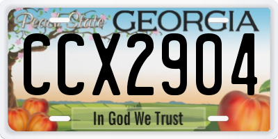 GA license plate CCX2904