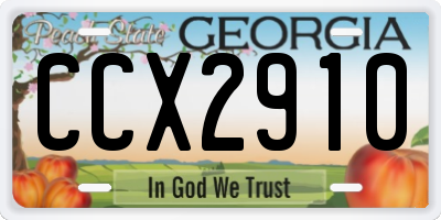 GA license plate CCX2910