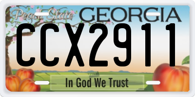 GA license plate CCX2911
