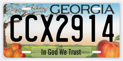 GA license plate CCX2914