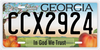 GA license plate CCX2924