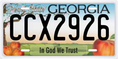 GA license plate CCX2926