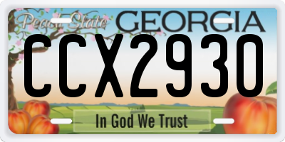 GA license plate CCX2930