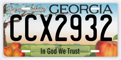 GA license plate CCX2932