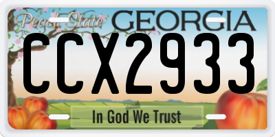 GA license plate CCX2933