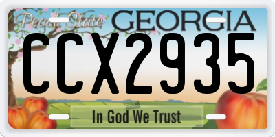 GA license plate CCX2935