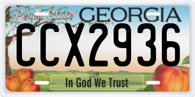 GA license plate CCX2936