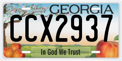 GA license plate CCX2937