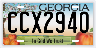 GA license plate CCX2940