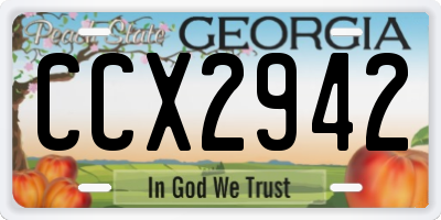 GA license plate CCX2942