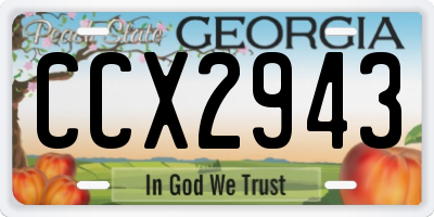 GA license plate CCX2943