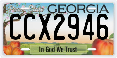 GA license plate CCX2946