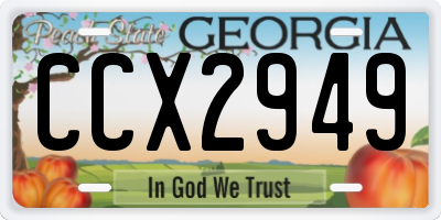 GA license plate CCX2949