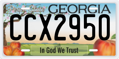 GA license plate CCX2950