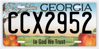 GA license plate CCX2952