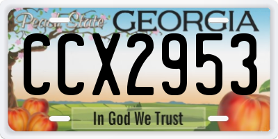 GA license plate CCX2953