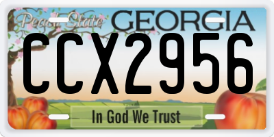 GA license plate CCX2956