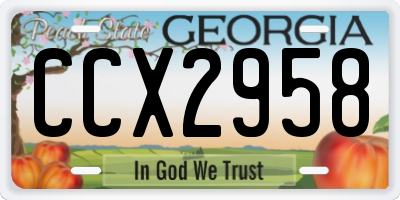 GA license plate CCX2958