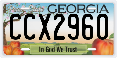 GA license plate CCX2960