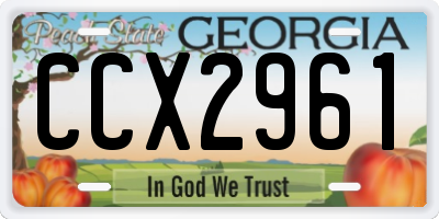 GA license plate CCX2961