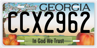 GA license plate CCX2962