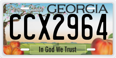 GA license plate CCX2964